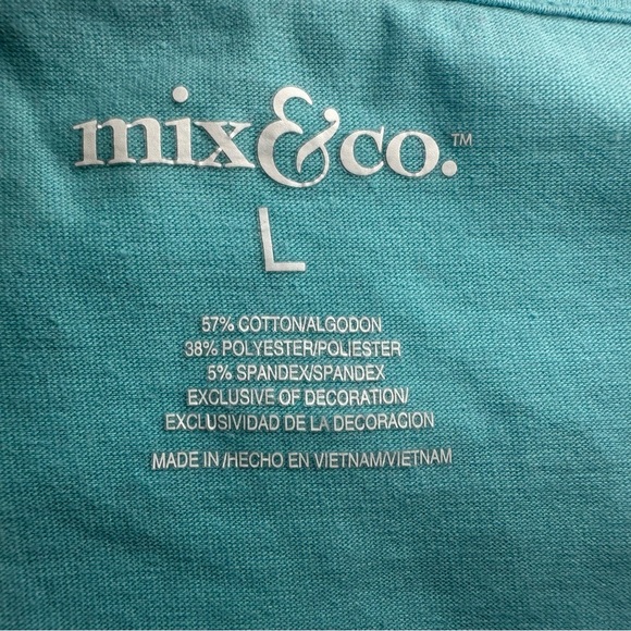 Mix & Co Y2K Lace Trim Cami. Size: Large. Color: Light blue. - Picture 4 of 5